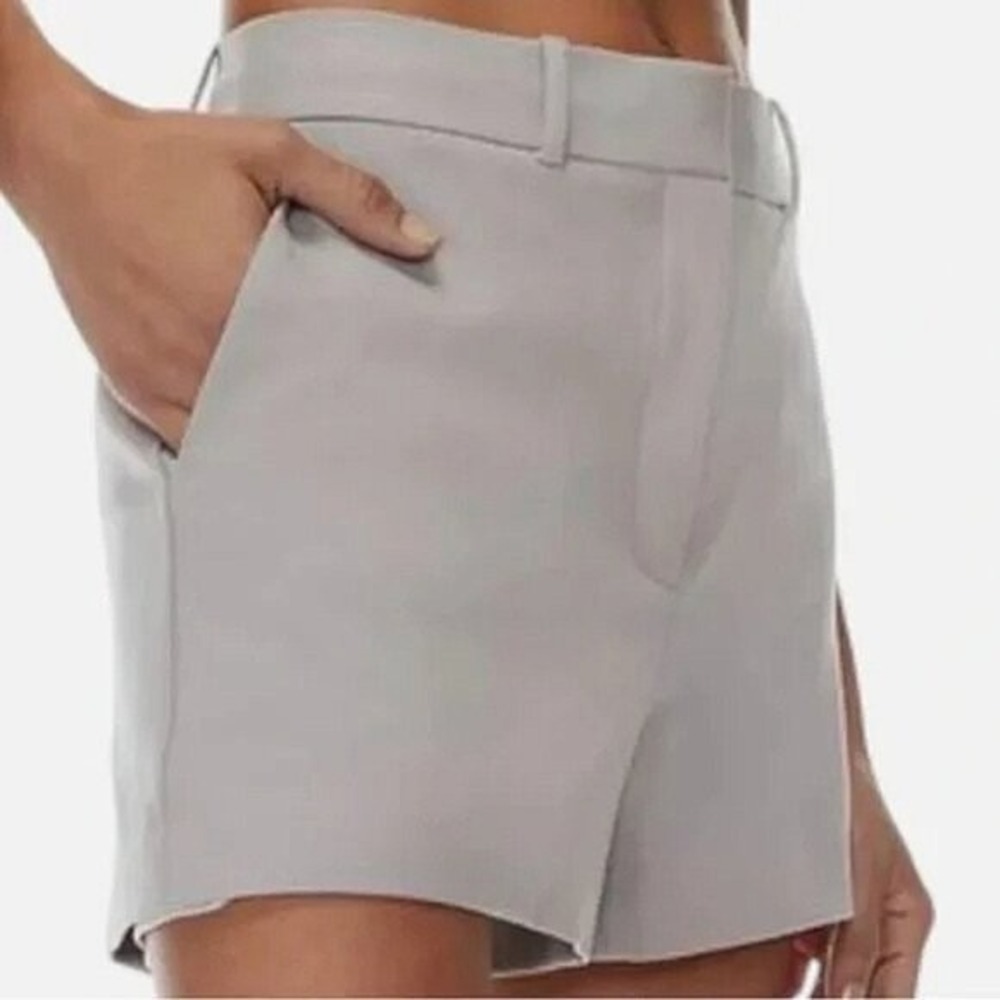 Aritzia Light Gray High-Rise Tailored Shorts